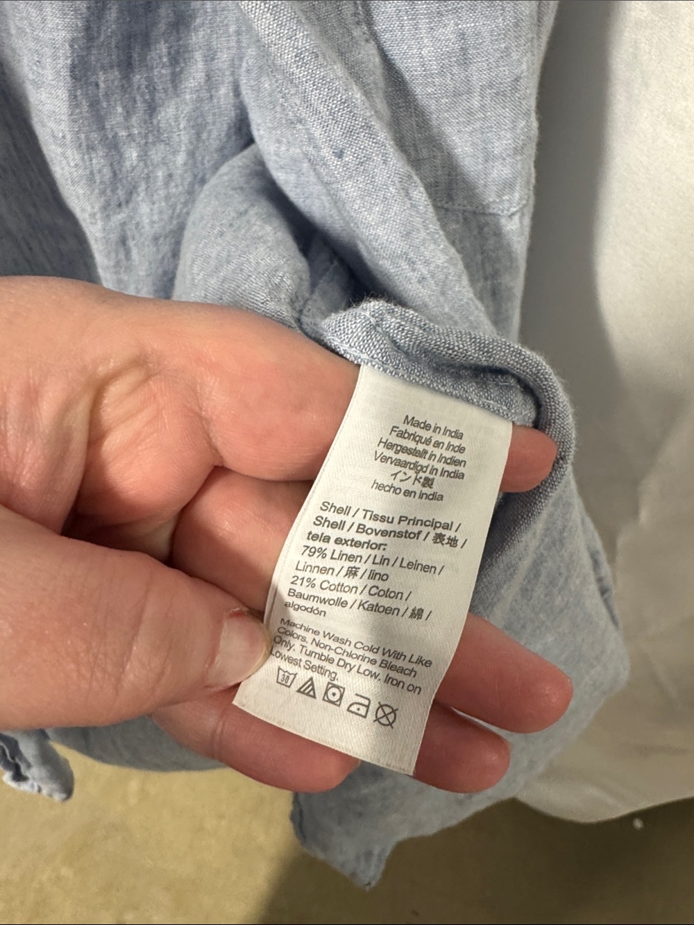 J. Crew Pale Blue Linen Button-Down Shirt - Picture 3 of 5